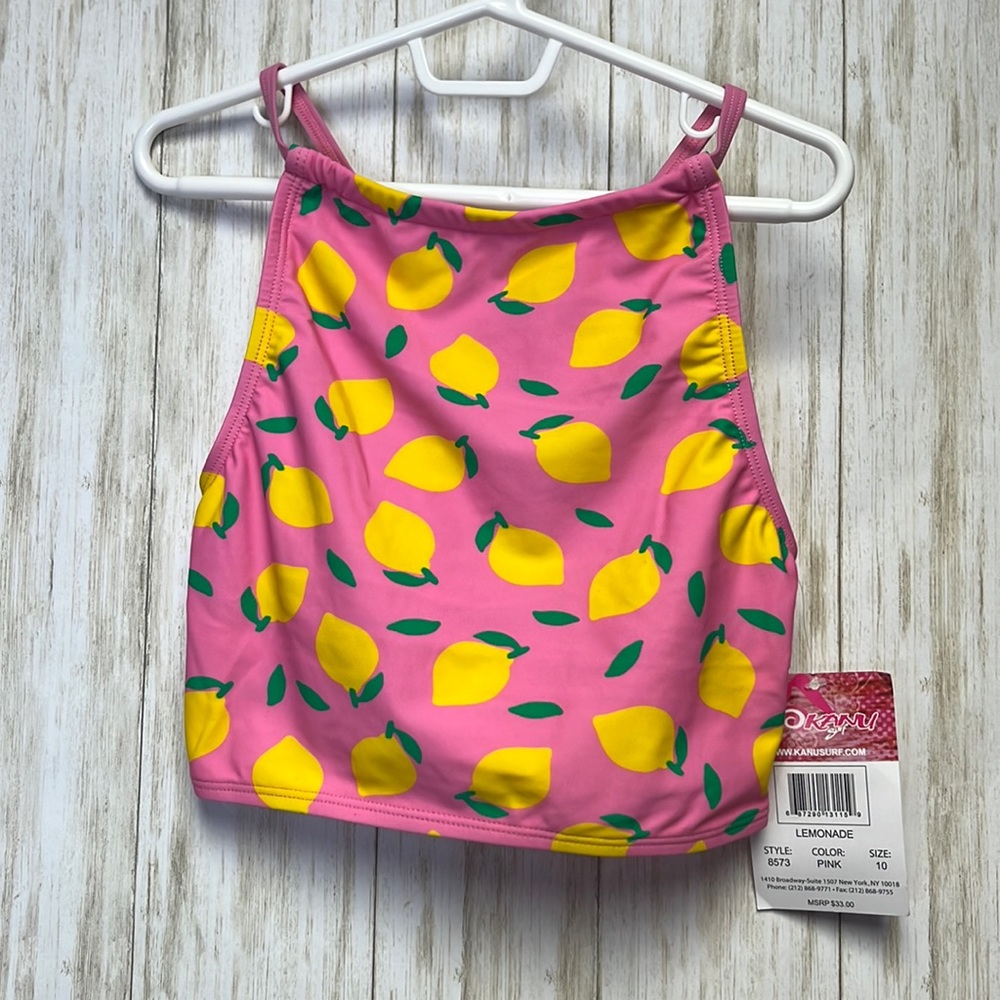 Kanu Surf Pink Lemonade Tankini Swim Top size 10